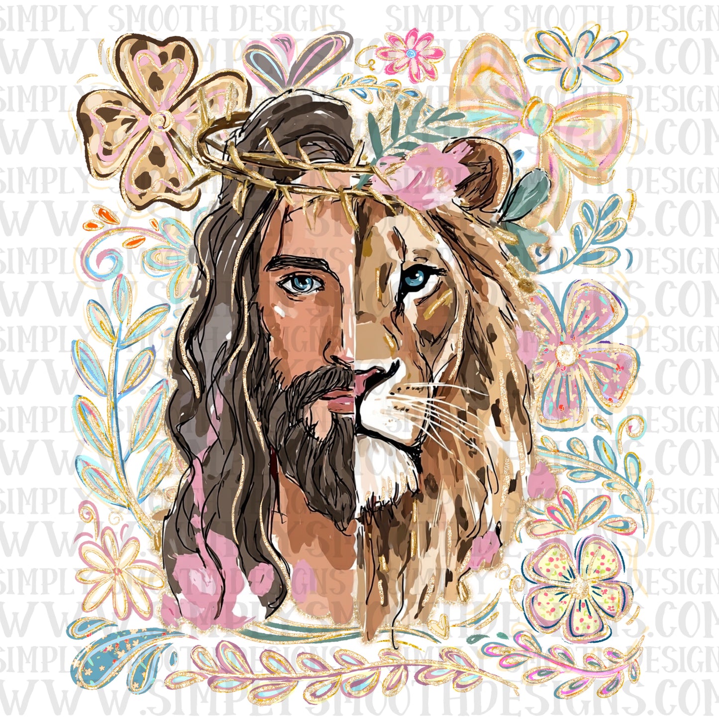 Floral Jesus Lion