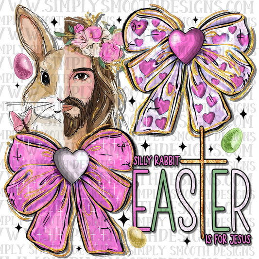 Silly Rabbit Easter Is For Jesus Bow
