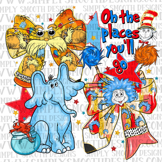Oh The Places You'll Go Bow