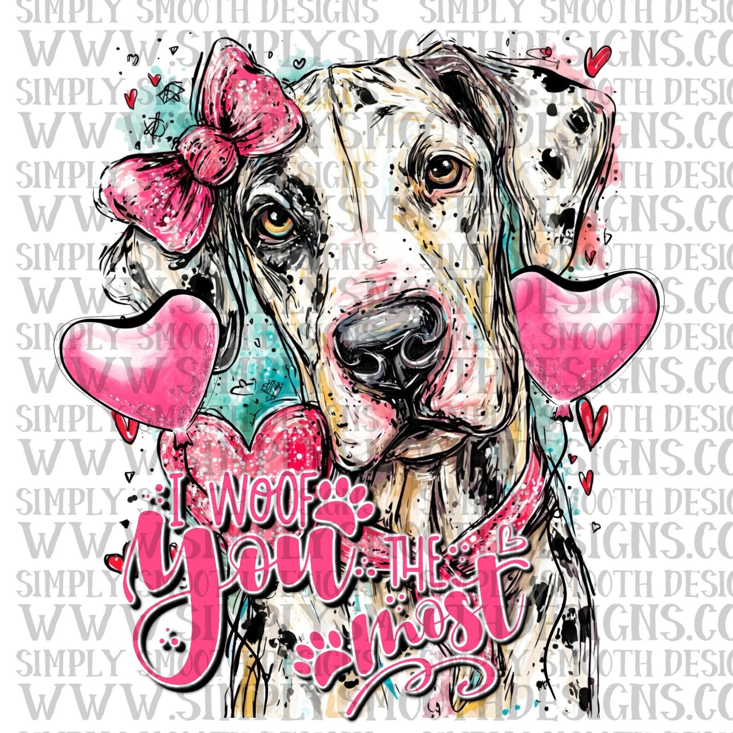 I Woof You Most Great Dane