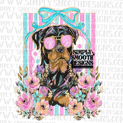 Floral Rottweiler Stripes