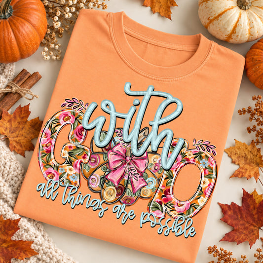 With God pumpkin digital download png file faith fall design