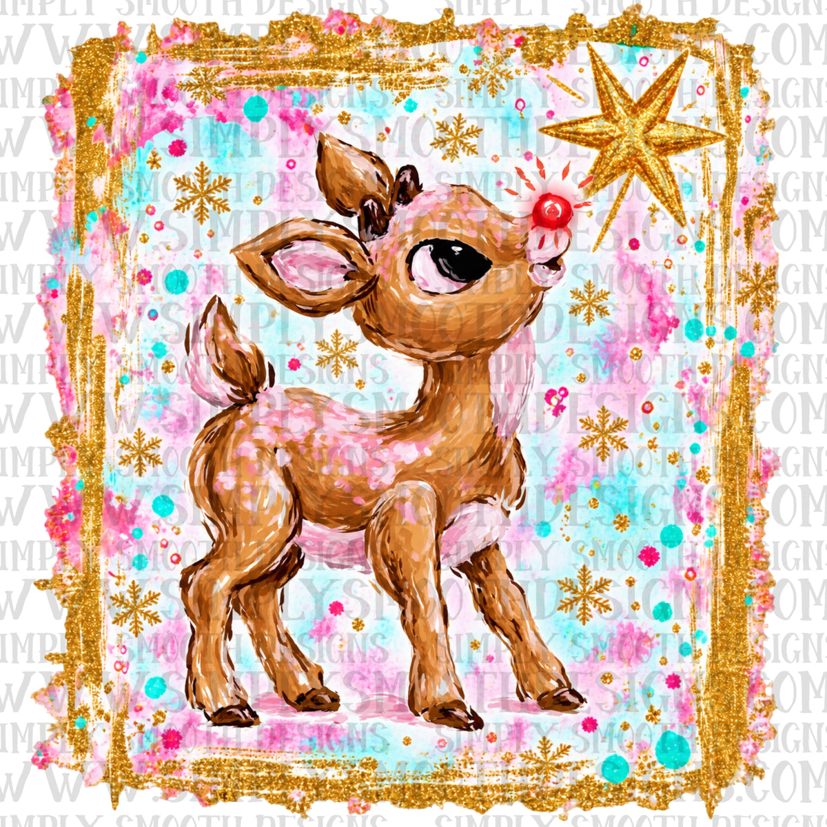Christmas preppy digital download reindeer
