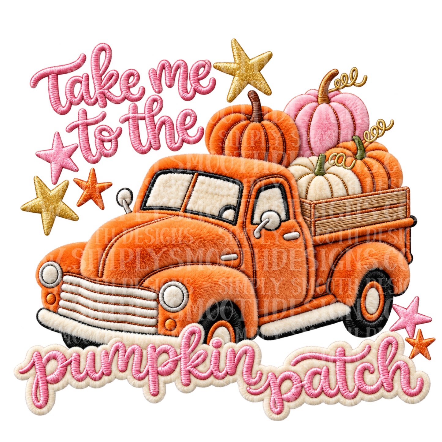 Faux embroidery pumpkin patch