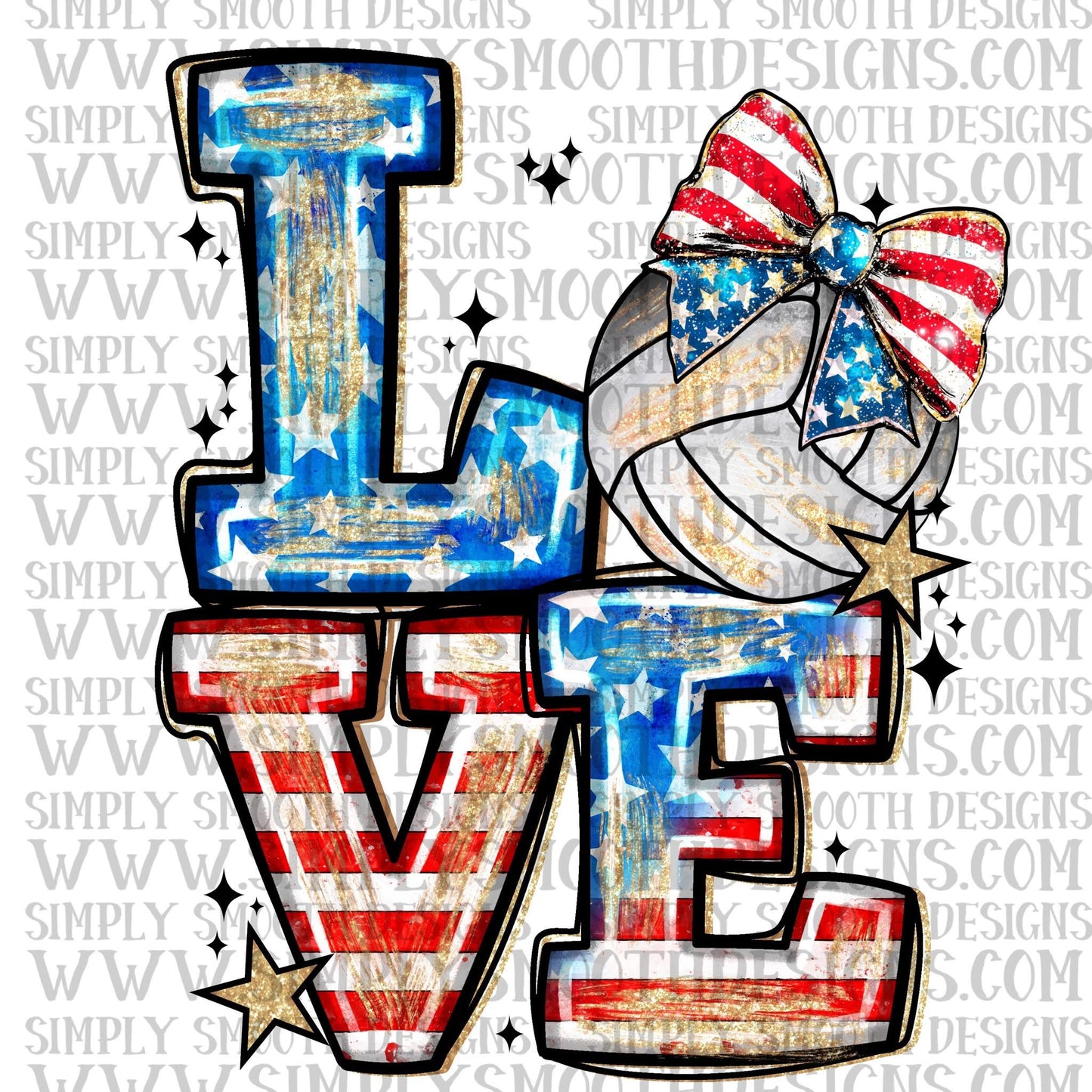 Love Flag Bow Volleyball