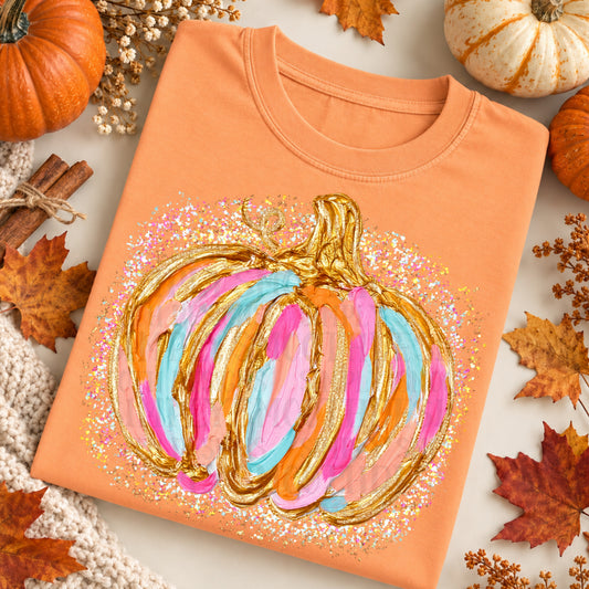 Glitter pumpkin digital download png file fall preppy