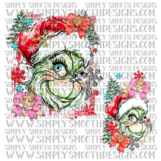 Green Santa Hat Bows With Sleeve