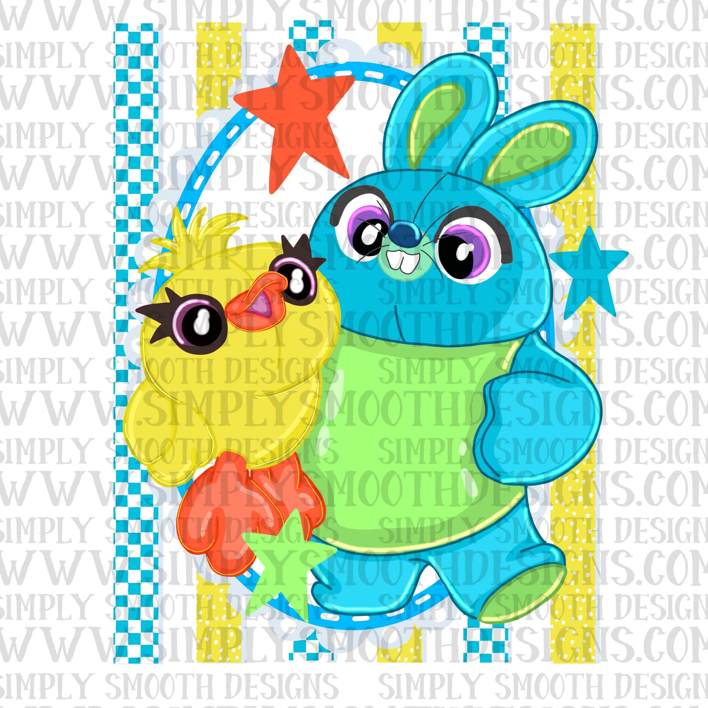 Bunny + Chick Toy Coquette Stripes
