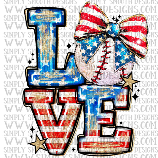 Love Baseball Patriotic