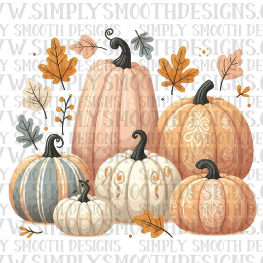 Pastel pattern pumpkins