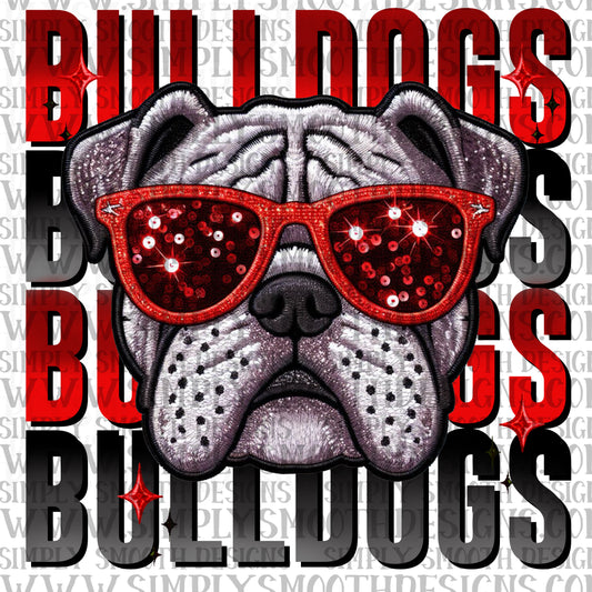 bulldogs sequin embroidery