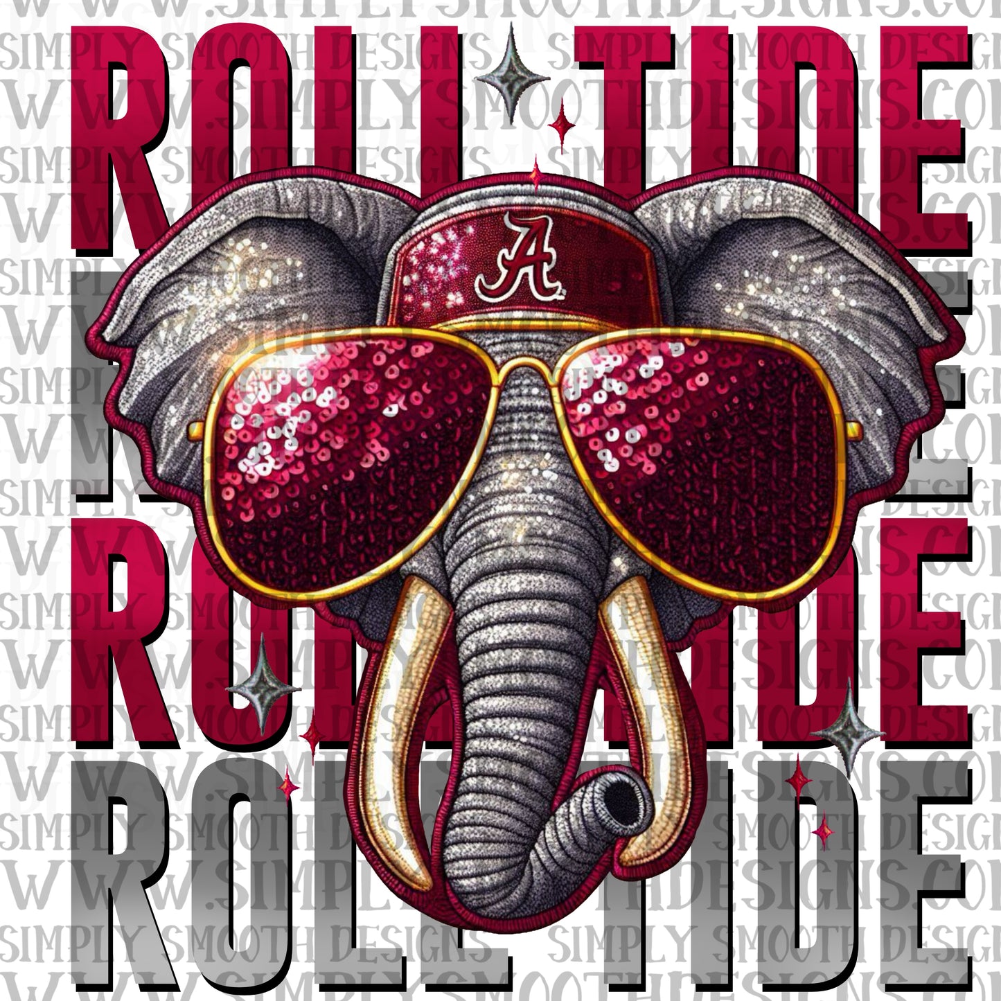 Roll tide sequin embroidery