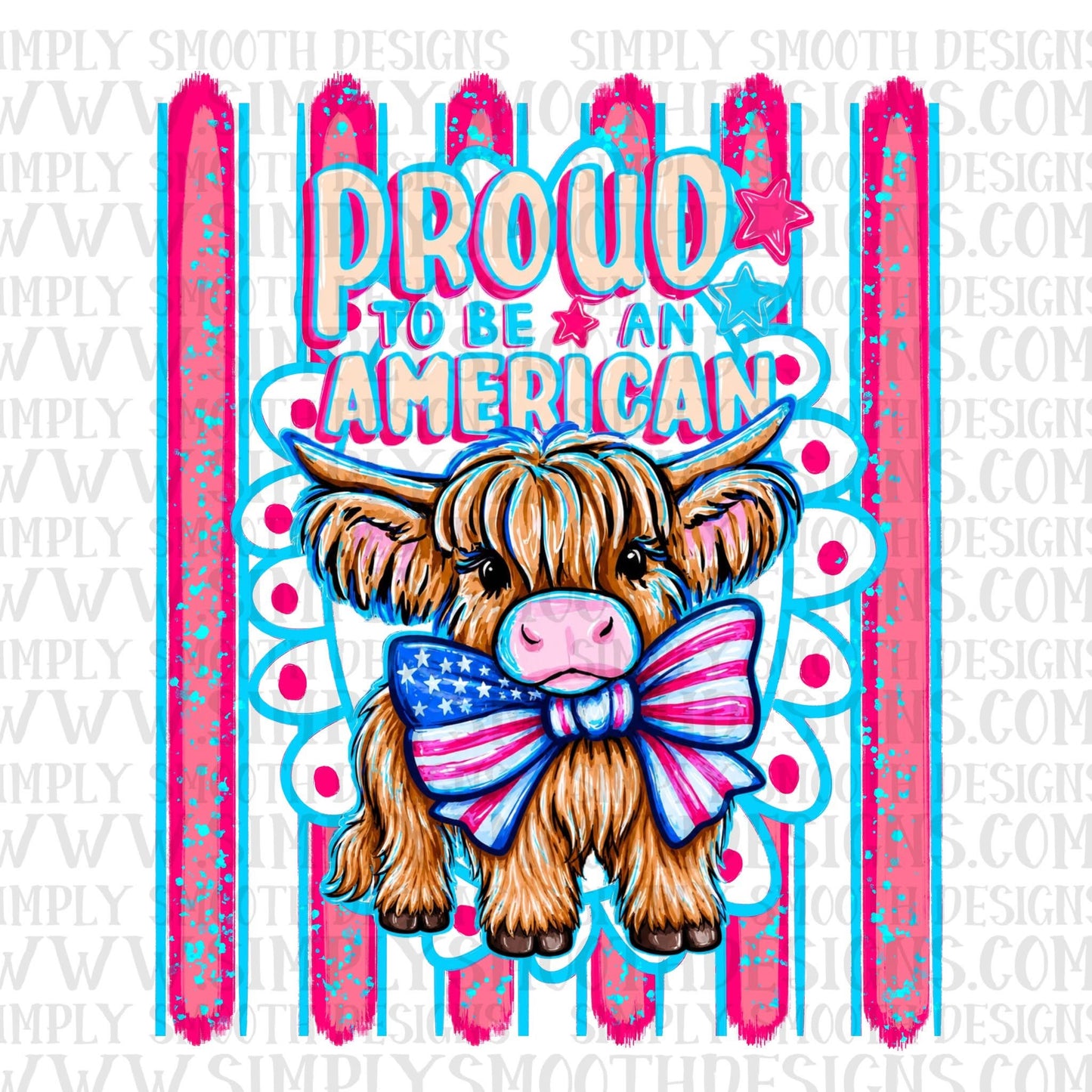 Proud To Be An American Highland Coquette Stripes