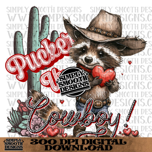 Pucker up cowboy raccoon