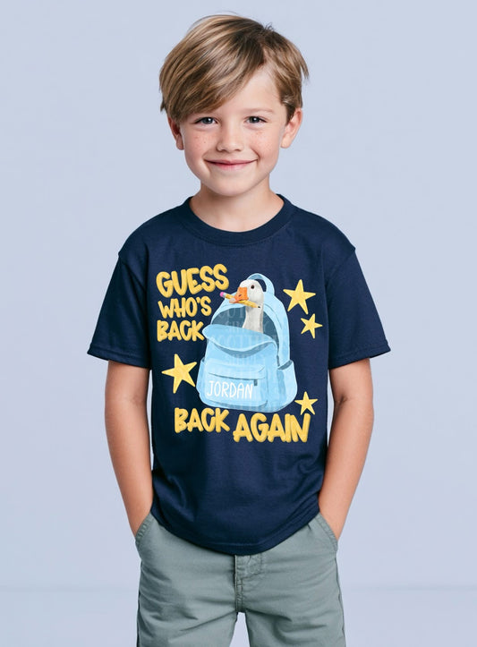 Guess Who’s Back Goose - Add Your Own Name - Blue + Pink Included