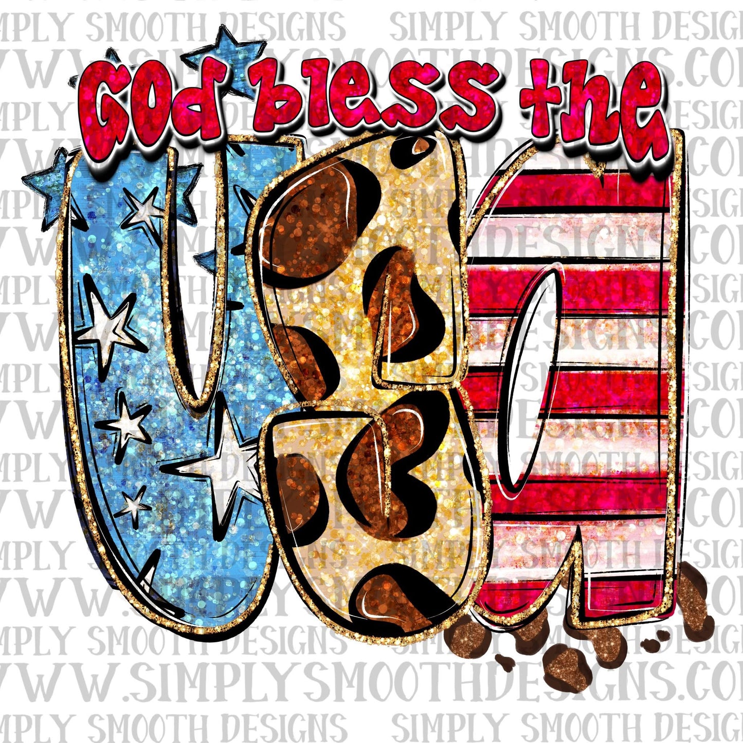 God Bless The USA Leopard