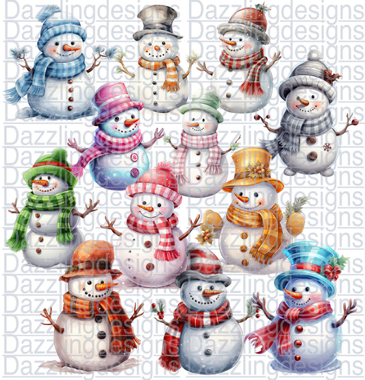 Snowman clipart 12 files