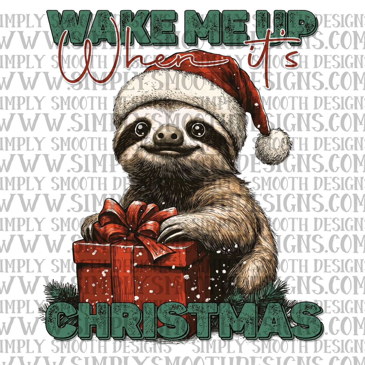 Wake me up sloth Christmas