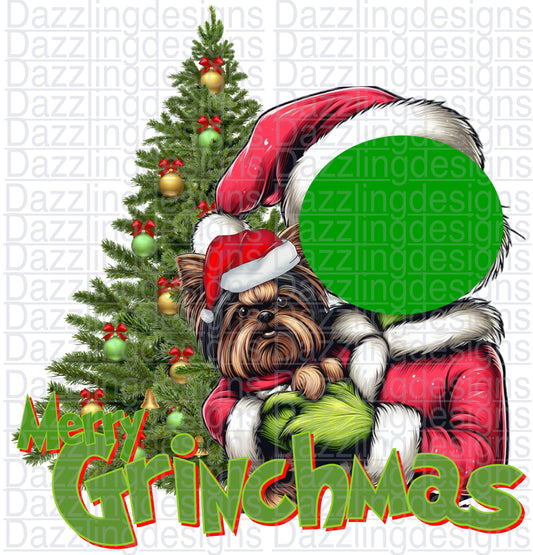 green one Merry grinchmas YORKIE