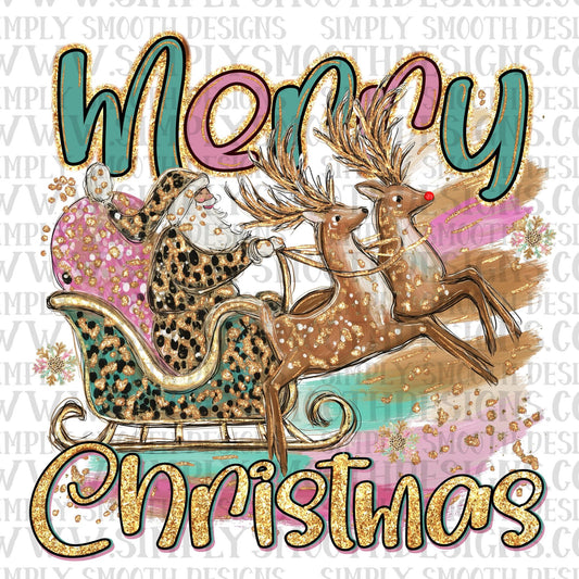 Merry Christmas Leopard Sleigh