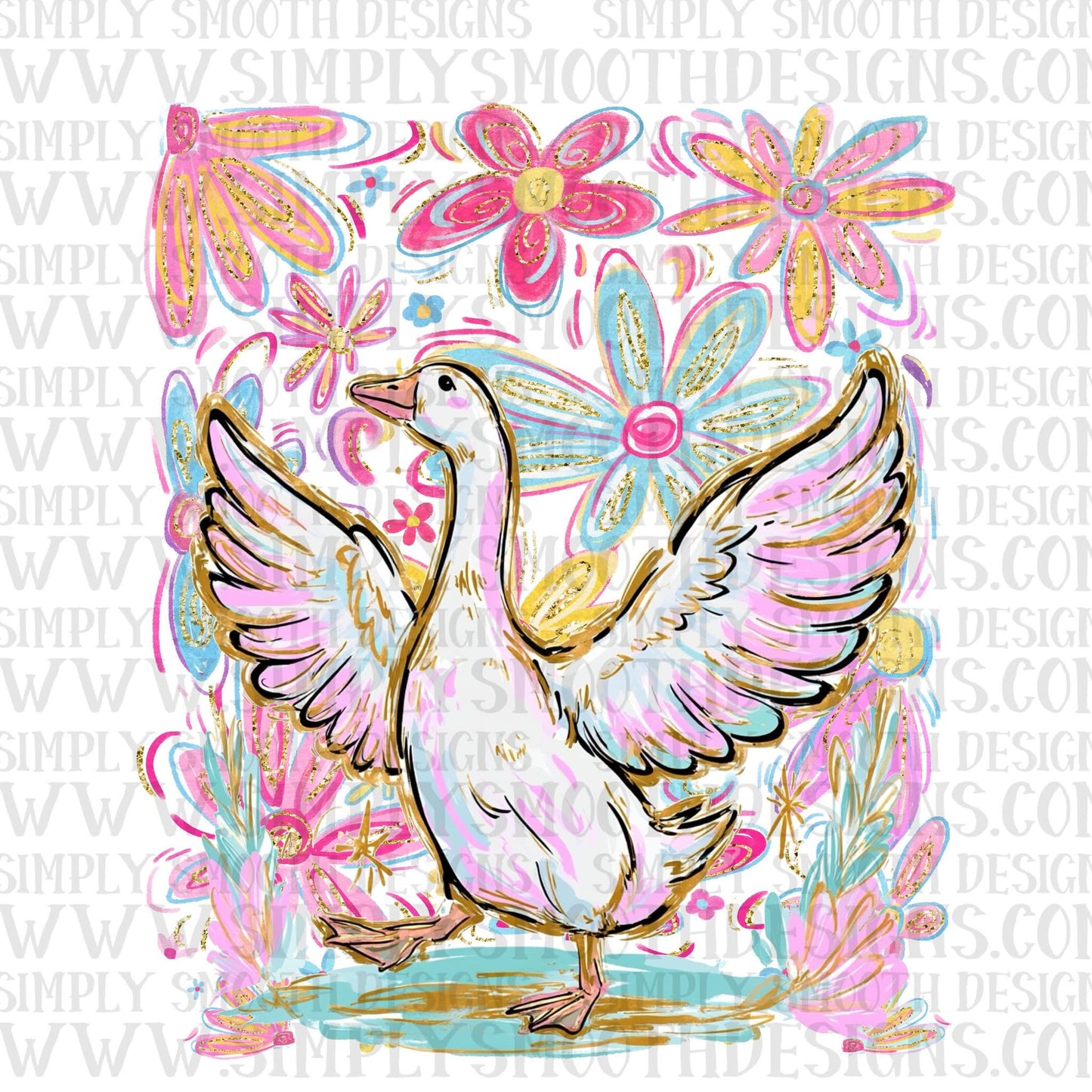 Floral Goose