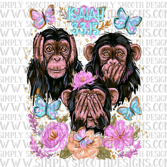 Isaiah 33:15 Monkey Floral