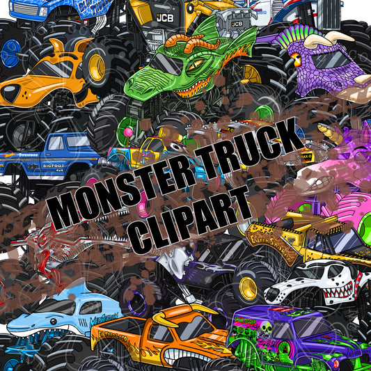 Monster Trucks Clipart Bundle