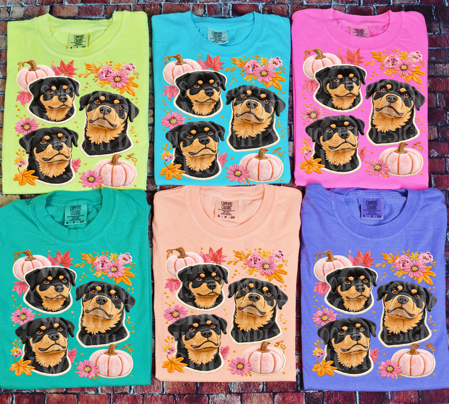 Rottweiler faux embroidery