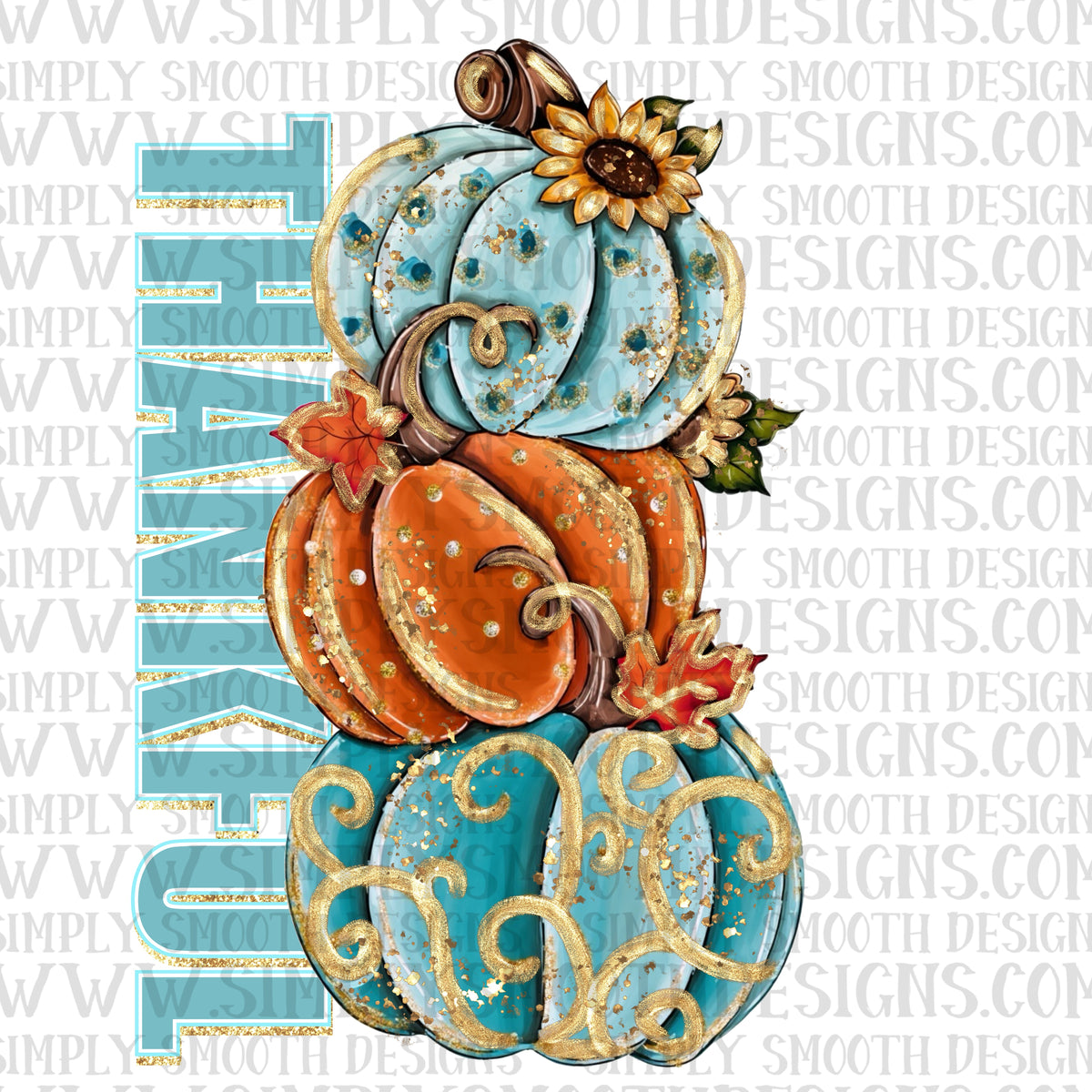 Thankful stacked pumpkins