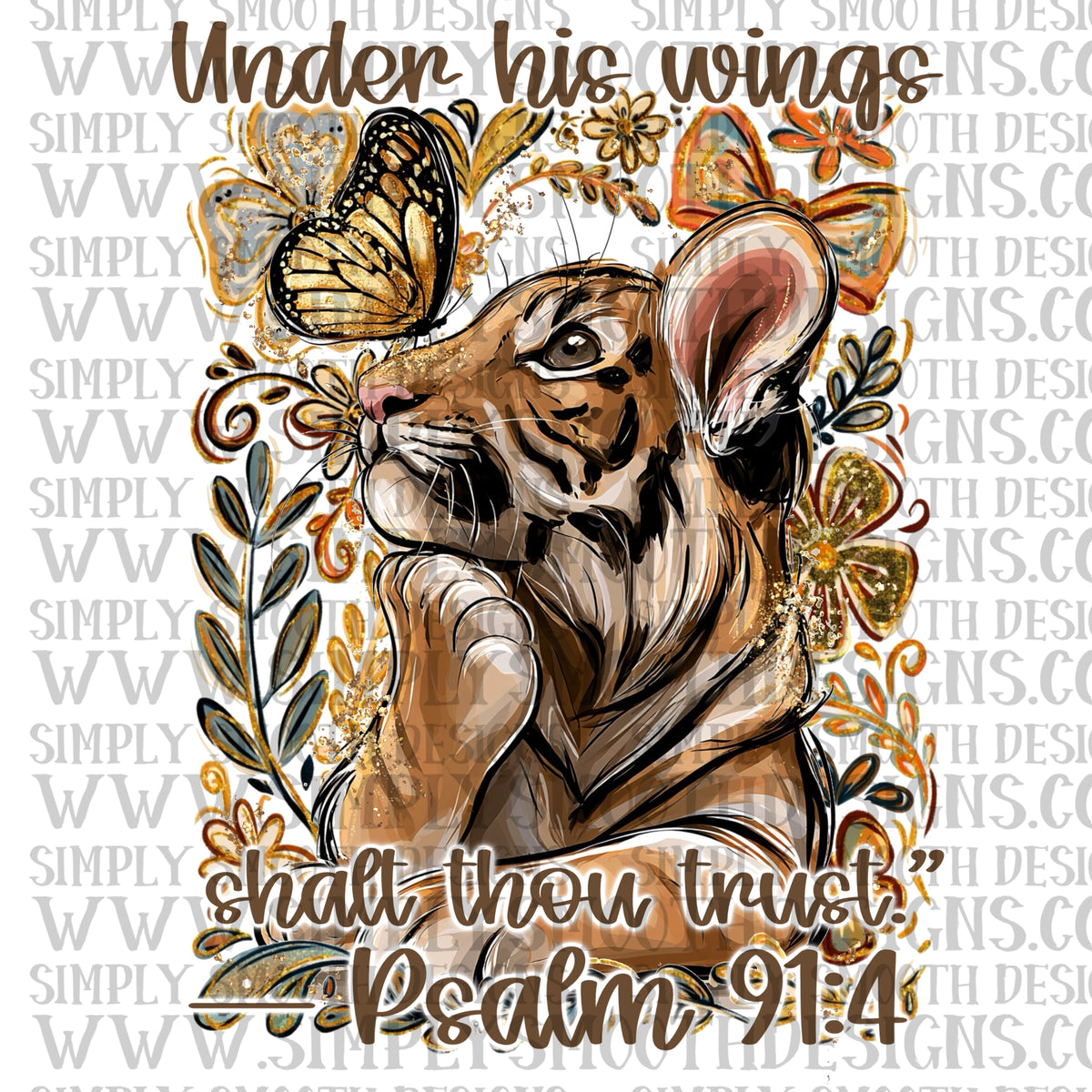 Under his wings tiger floral