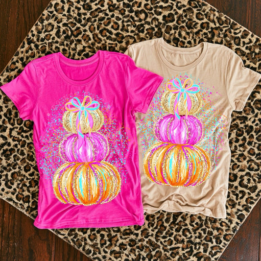 Bright Splatter Pumpkins Stacked
