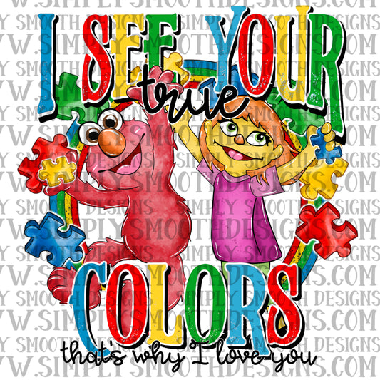 True colors autism Elmo Julia