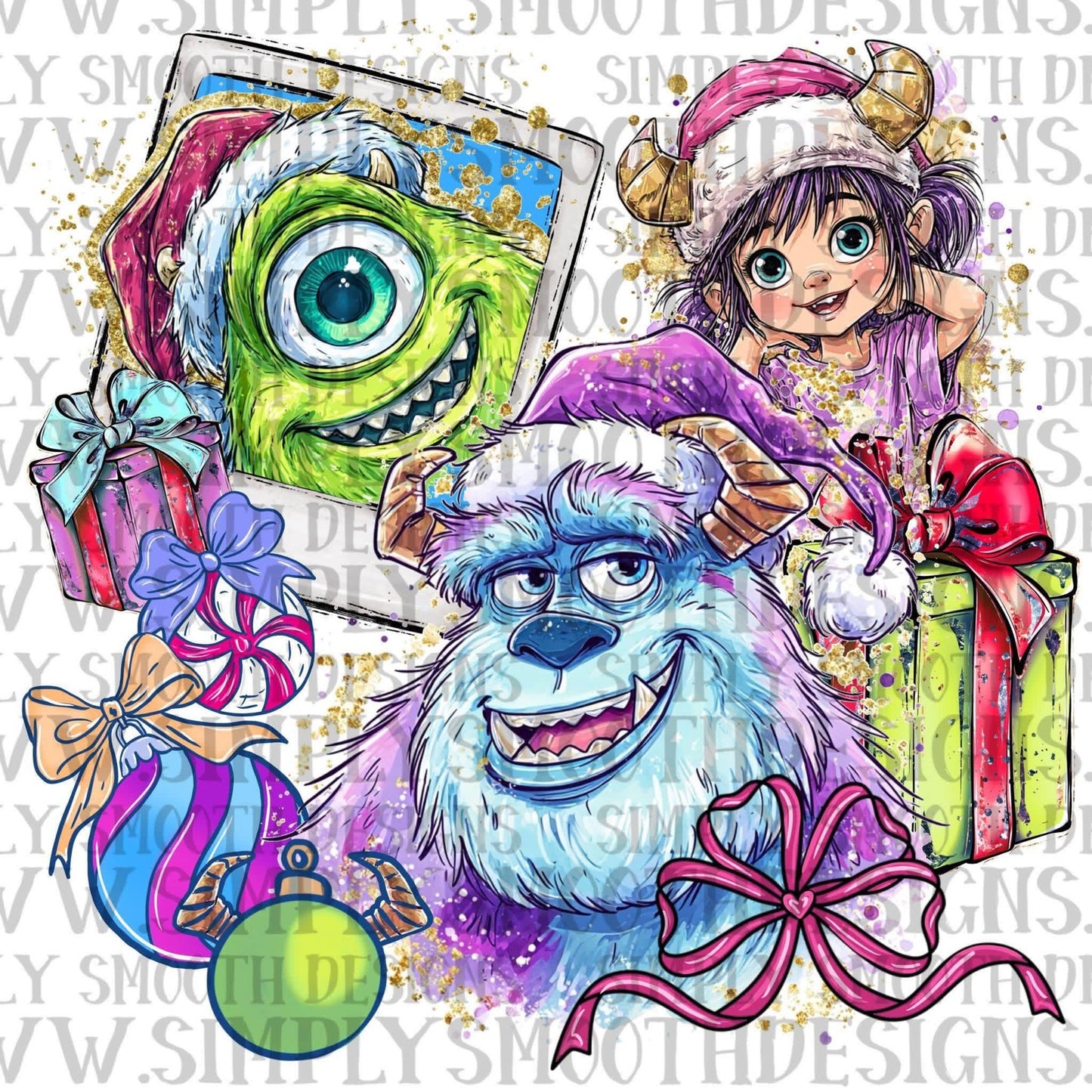 Monster Christmas Polaroid