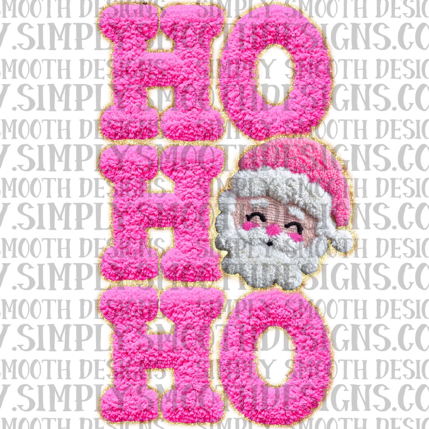 Ho Ho Ho Santa Pink Faux Yarn