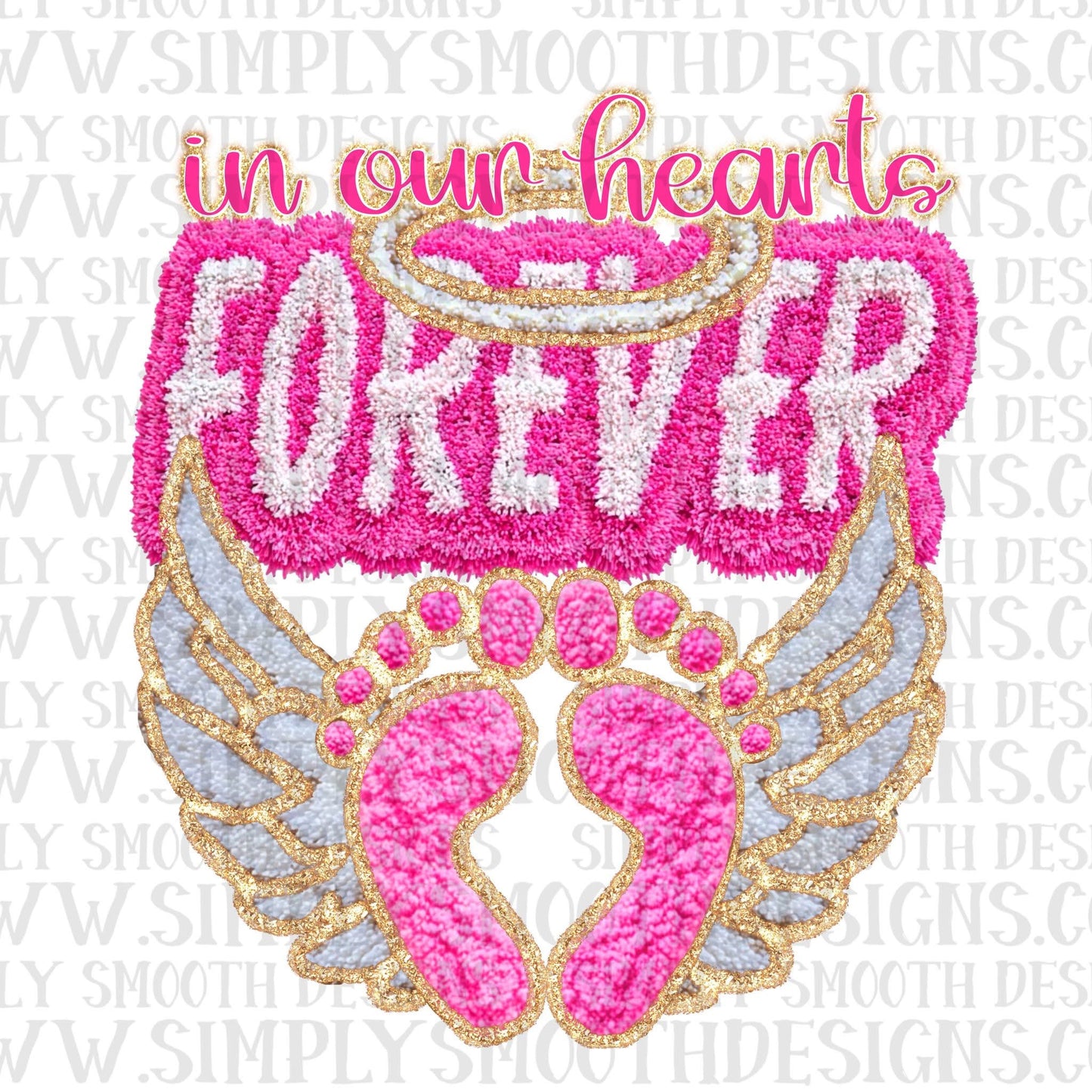 In Our Hearts Forever Faux Yarn Pink + Purple
