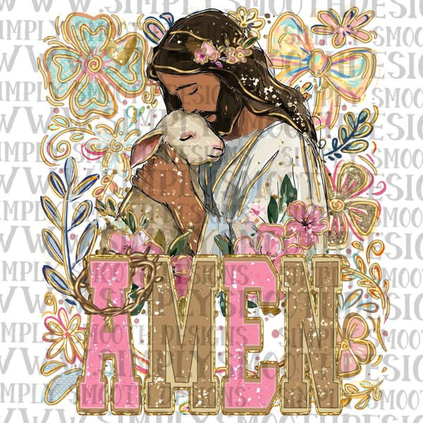 Amen Jesus Lamb Floral