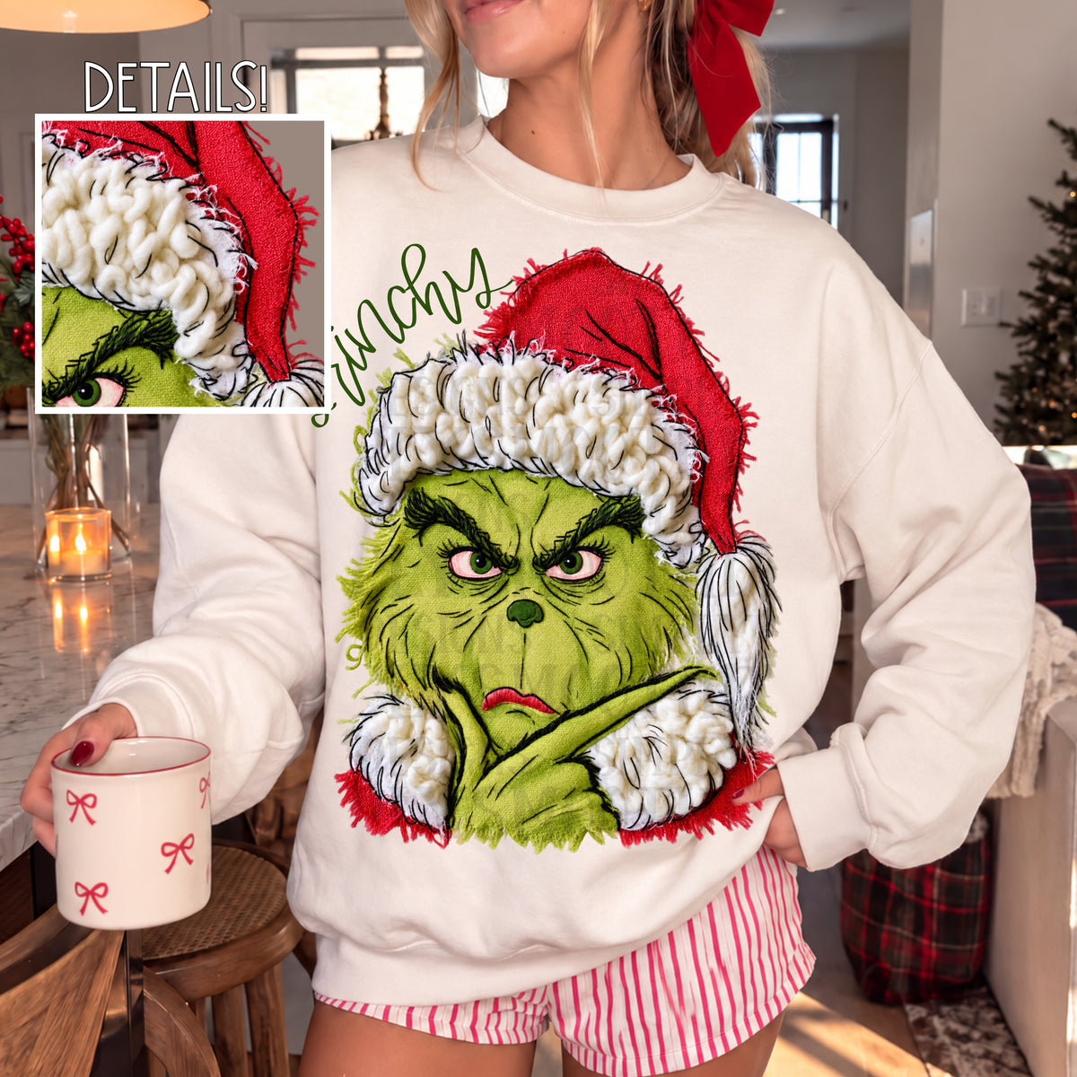 Grinchy frayed fabric texture png download