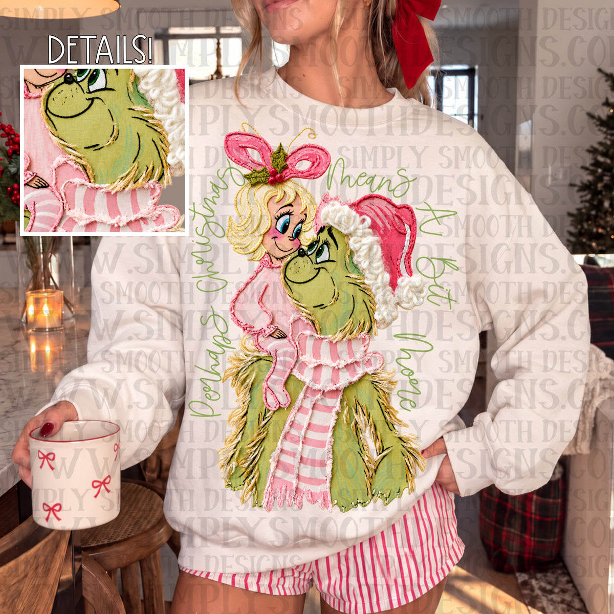 Perhaps Christmas means a bit more frayed fabric texture