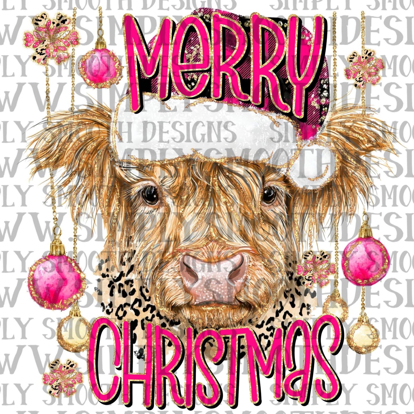 Merry Christmas Highland Leopard