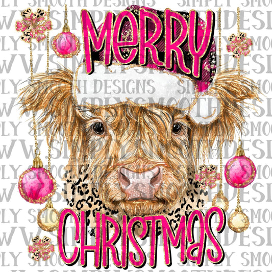 Merry Christmas Highland Leopard