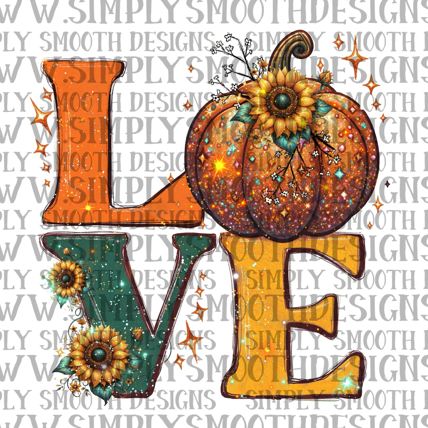 Love glitter pumpkin