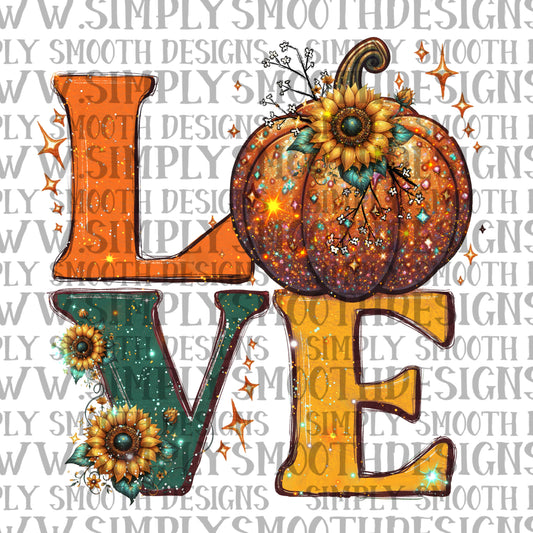 Love glitter pumpkin