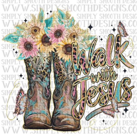 Walk With Jesus Leopard Floral Boots