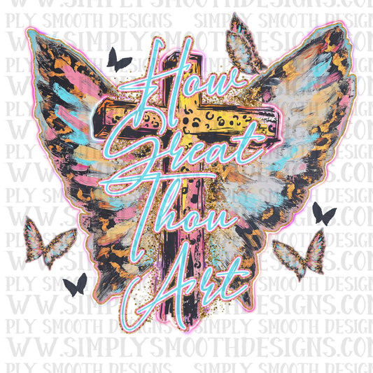 How Great Thou Art Paint Cross & Wings