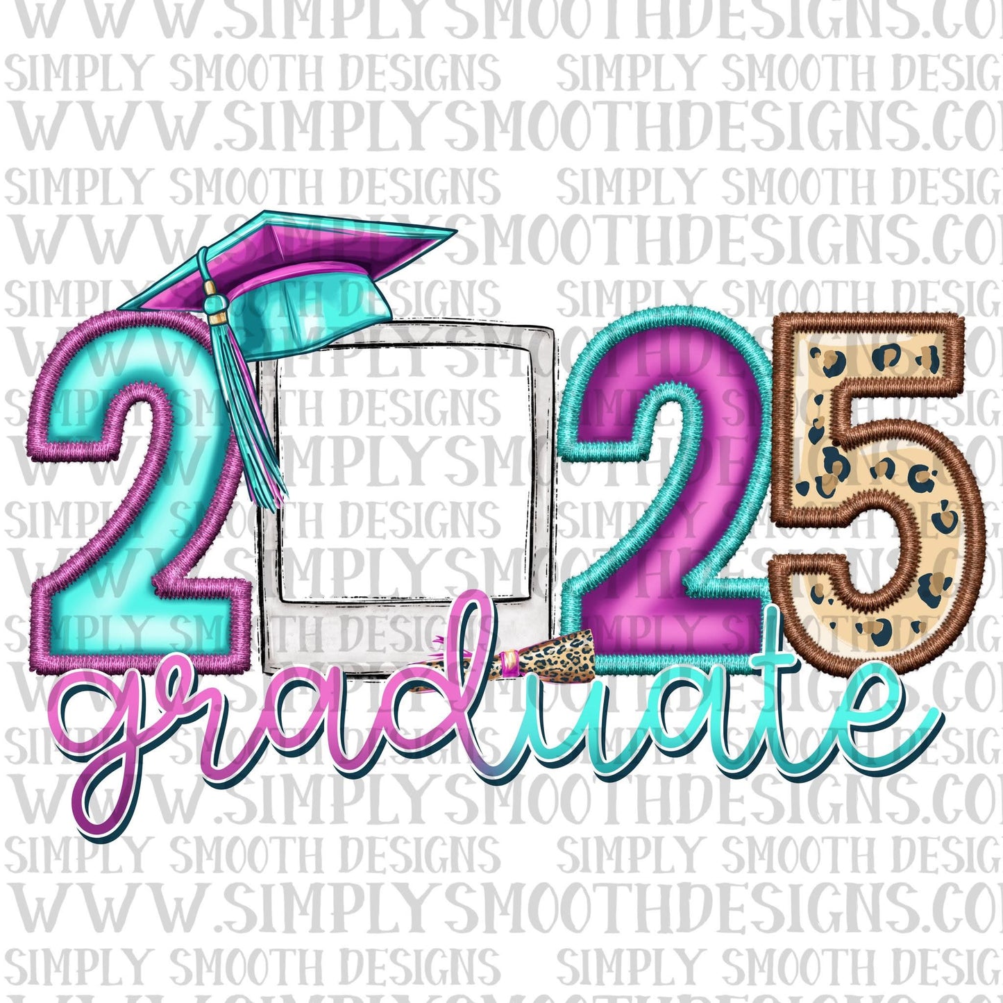 2025 Graduate Custom Polaroid Faux Embroidery