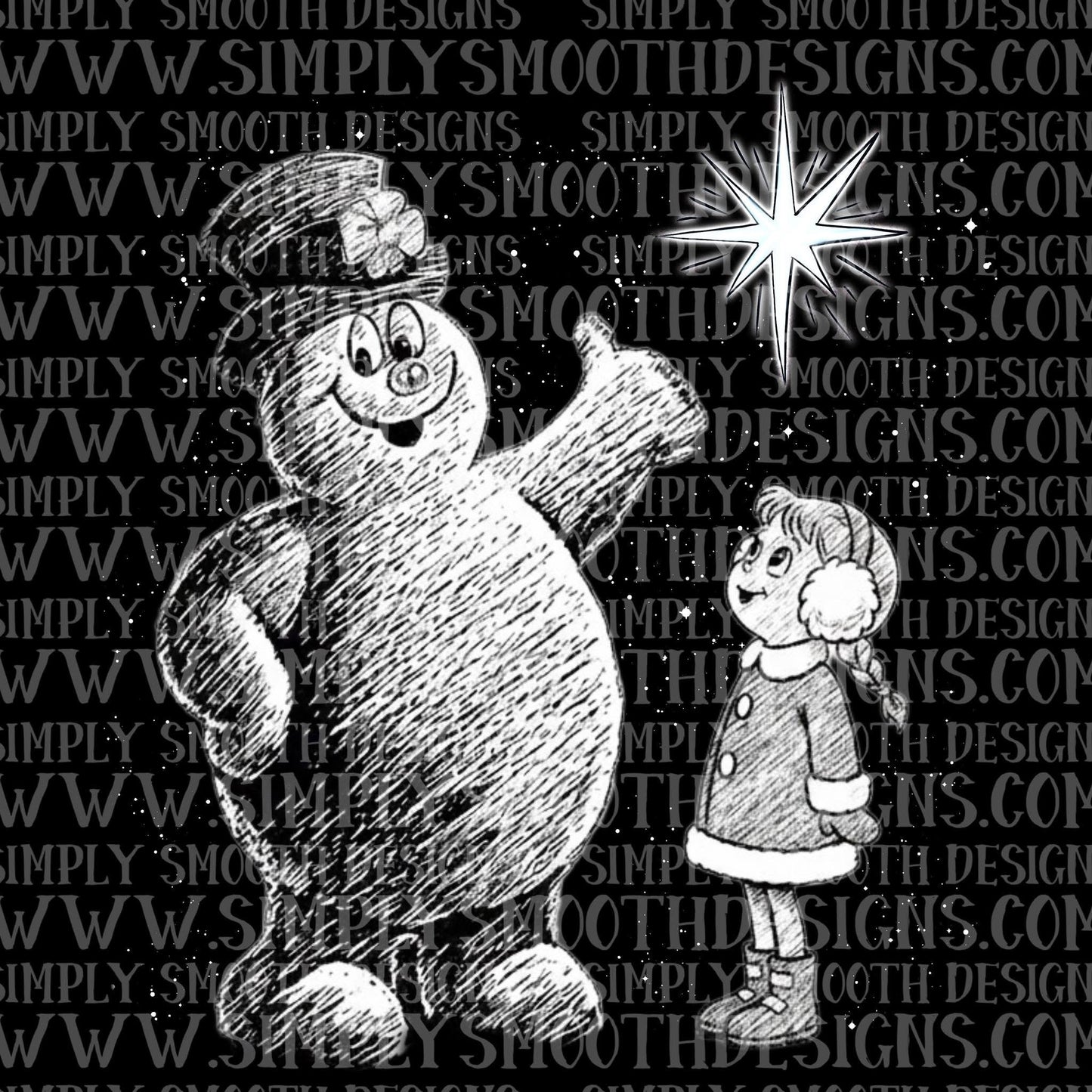 Snowman Star Half Tone