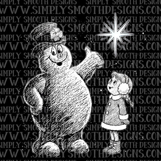 Snowman Star Half Tone