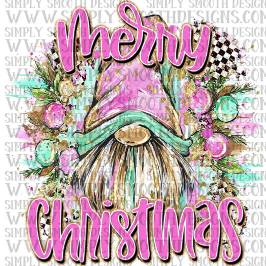 Merry Christmas Pink Gnome