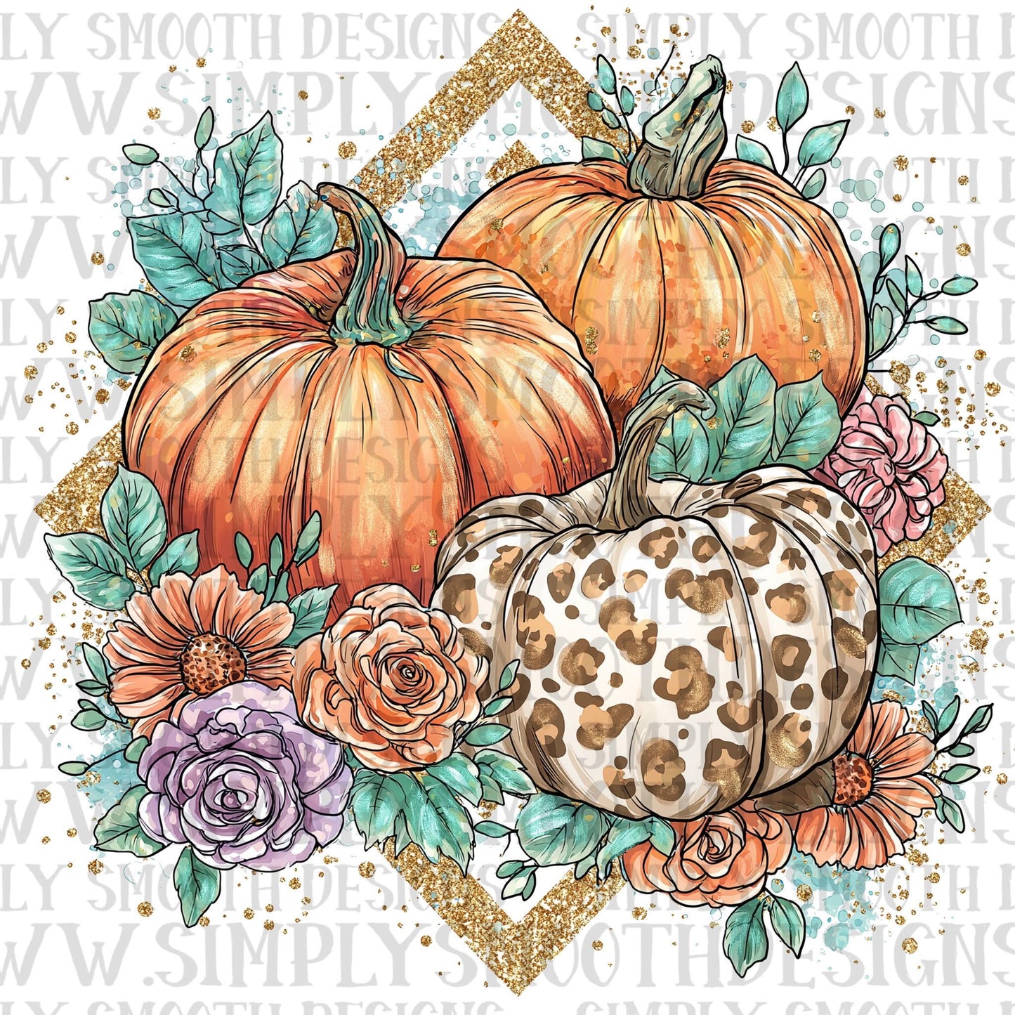 Leopard Pumpkin Trio Floral
