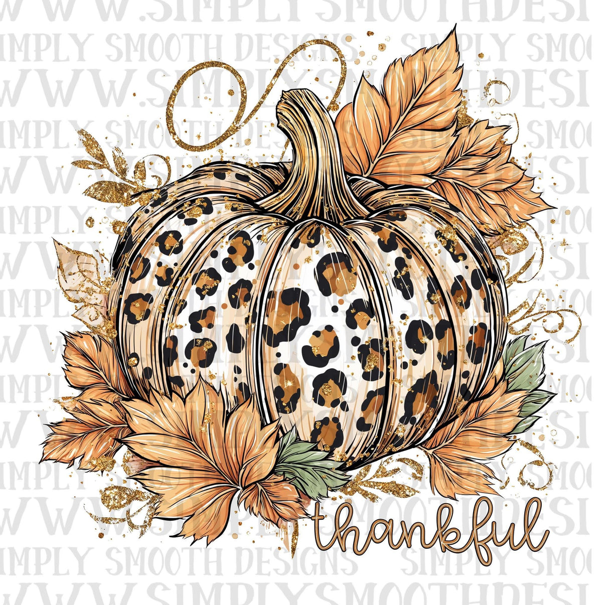 Thankful Leopard Pumpkin Simply Smooth Designs